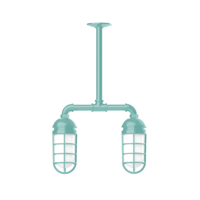 Vaportite 2-Light Stem Hung Pendant Light in Sea Green