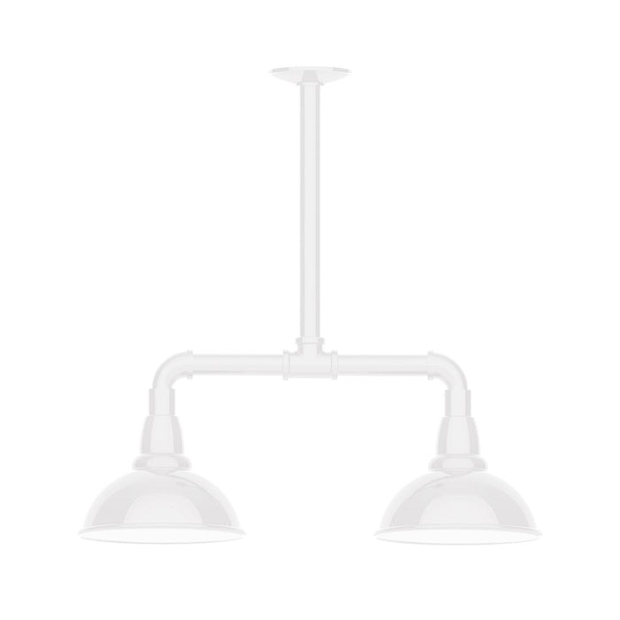 Cafe 8" 2-light Stem Hung Pendant Light in White