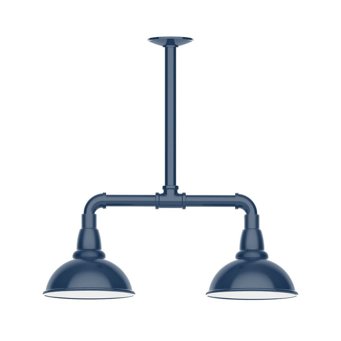 Cafe 8" 2-light LED Stem Hung Pendant Light in Navy