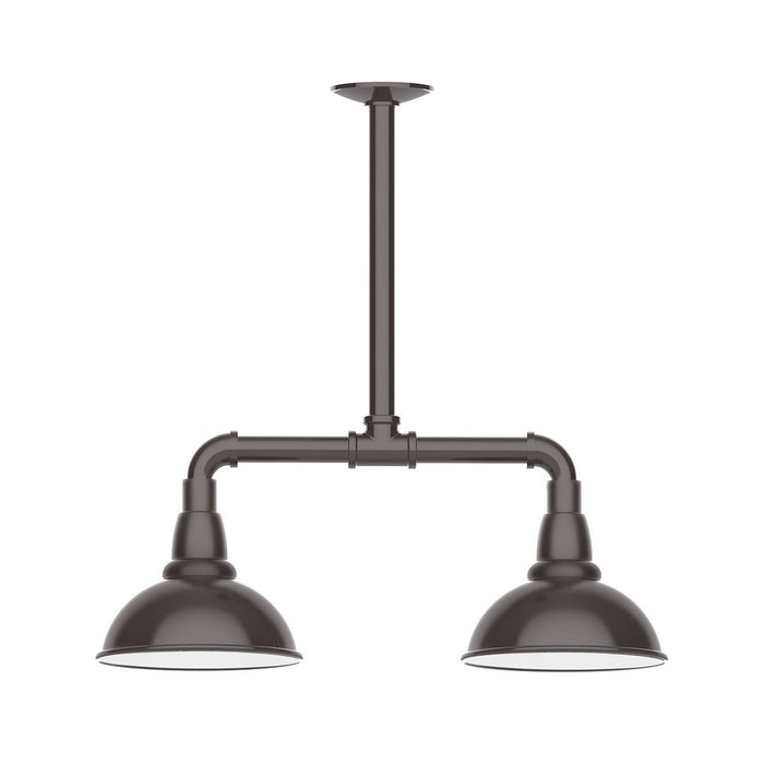 Cafe 8" 2-light LED Stem Hung Pendant Light in Architectural Bronze