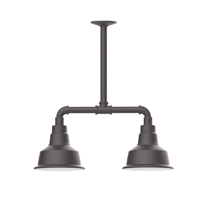 Warehouse 8" 2-light Stem Hung Pendant Light in Bronze Matte | Montclair Light Works