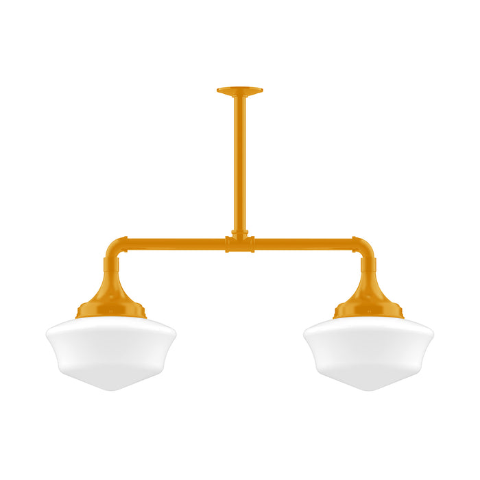 Schoolhouse 12" 2-light Stem Hung Pendant Light in Bright Yellow | Montclair Light Works