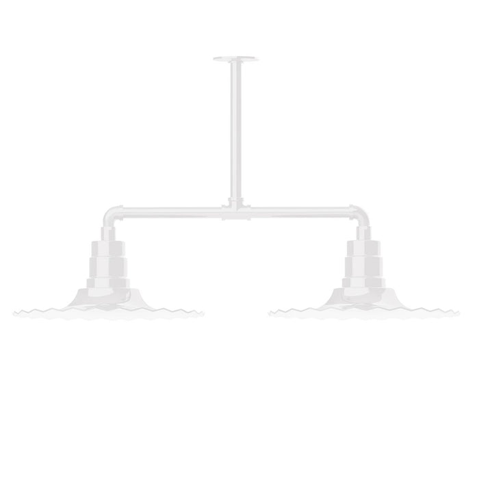 Radial 16" 2-light Stem Hung Pendant Light in White