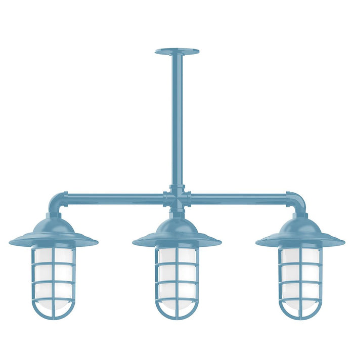 Vaportite 3-light Stem Hung Pendant Light in Light Blue