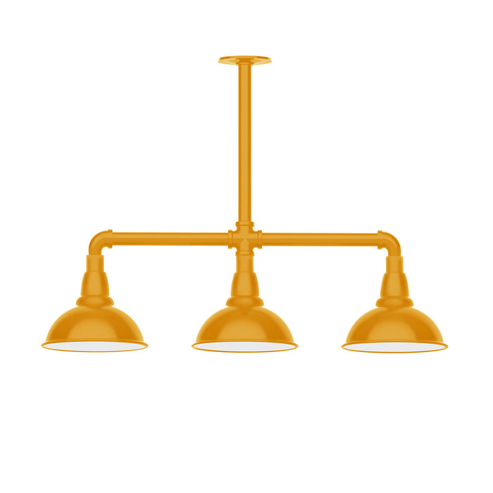 Cafe 8" 3-light Stem Hung Pendant Light in Bright Yellow | Montclair Light Works