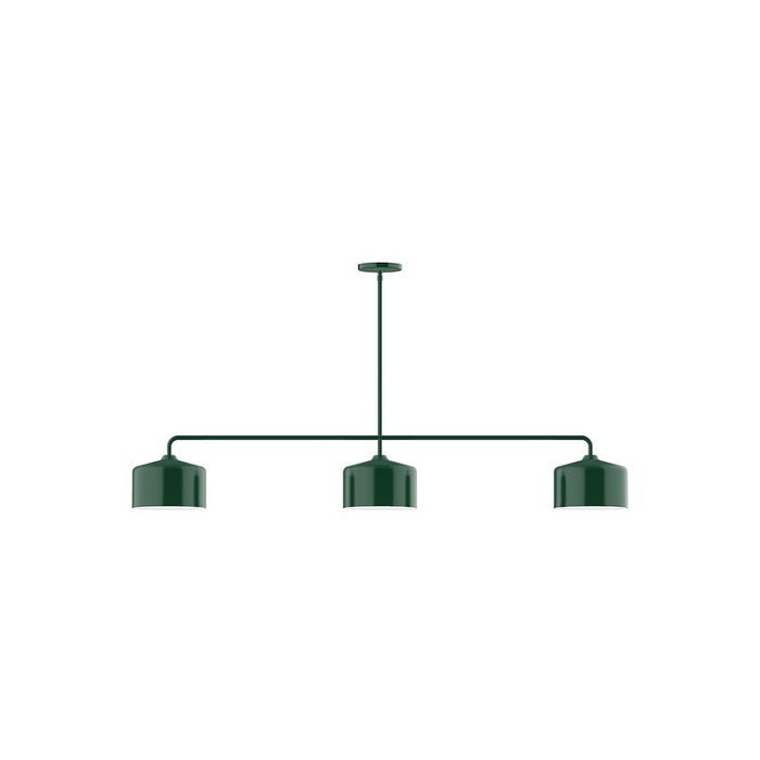 Julia 3-Light Linear Pendant in Forest Green