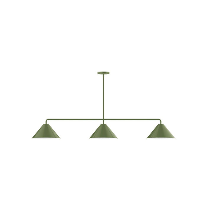 Pinnacle 3-Light Linear Pendant in Fern Green