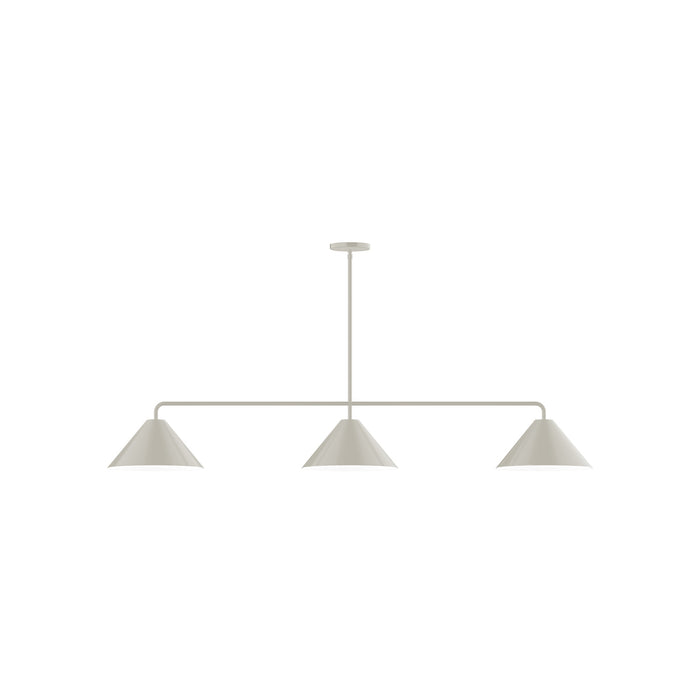 Pinnacle 3-Light Linear Pendant in Silk Gray | Montclair Light Works
