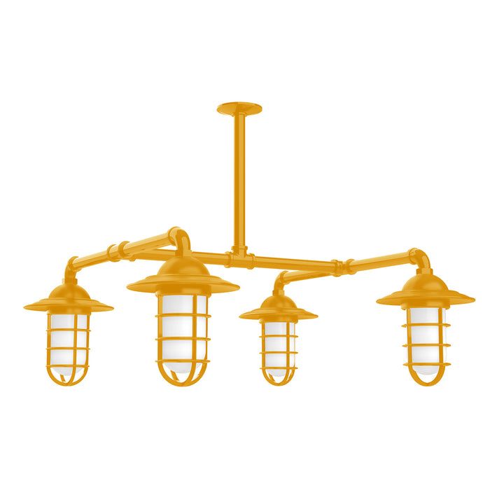 Vaportite 4-light Stem Hung Pendant Light in Bright Yellow | Montclair Light Works