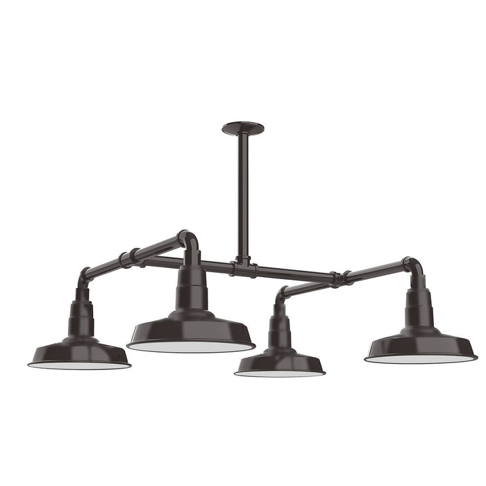Warehouse 10" 4-light Stem Hung Pendant Light in Architectural Bronze