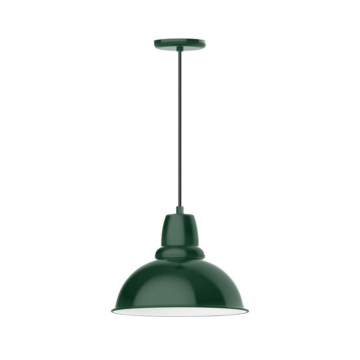 Cafe 14" LED Pendant Light in Forest Green