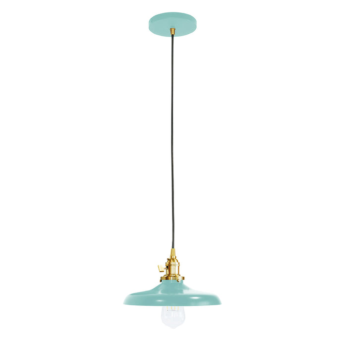 Uno Pendant in Sea Green with Brushed Brass | Montclair Light Works