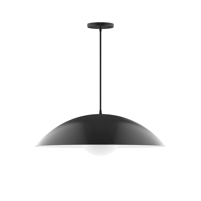 Plateau 24" Pendant with Glass Globe in Black