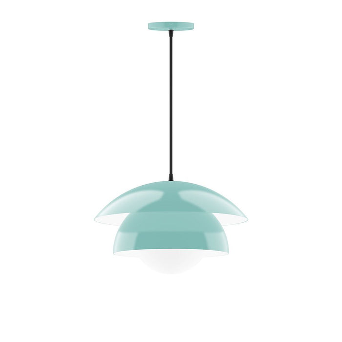 Nest 16" Pendant with Glass Globe in Sea Green