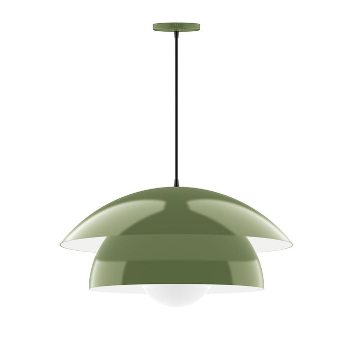 Nest 24" Pendant with Glass Globe in Fern Green