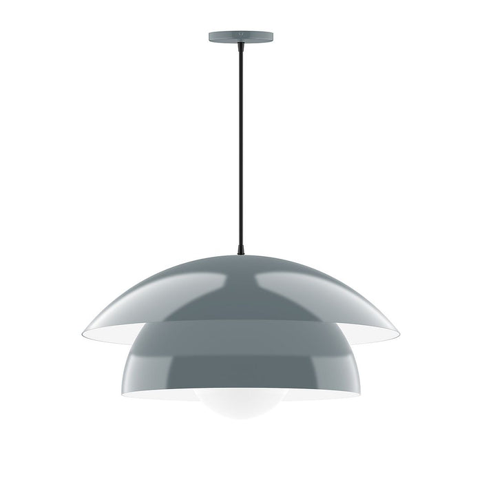Nest 24" Pendant with Glass Globe in Slate Gray