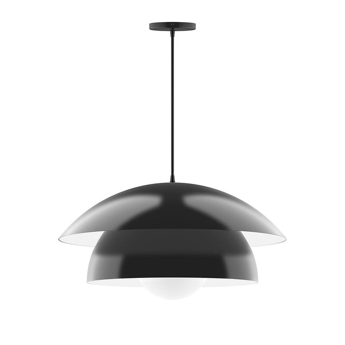 Nest 24" Pendant with Glass Globe in Black