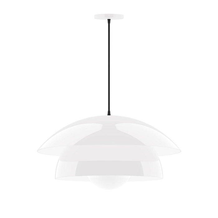 Nest 24" Pendant with Glass Globe in White