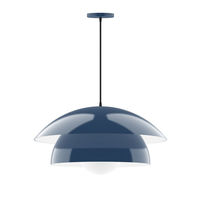 Nest 24" Pendant with Glass Globe in Navy