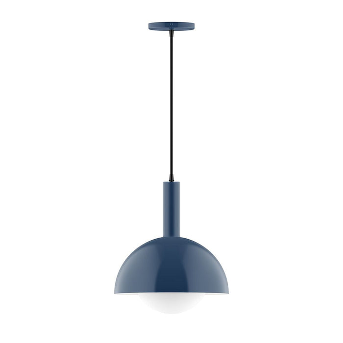 Ray 12" Pendant with Glass Globe in Navy