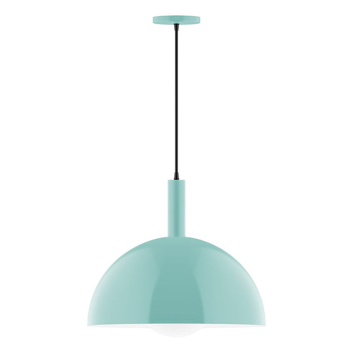 Ray 18" Pendant with Glass Globe in Sea Green
