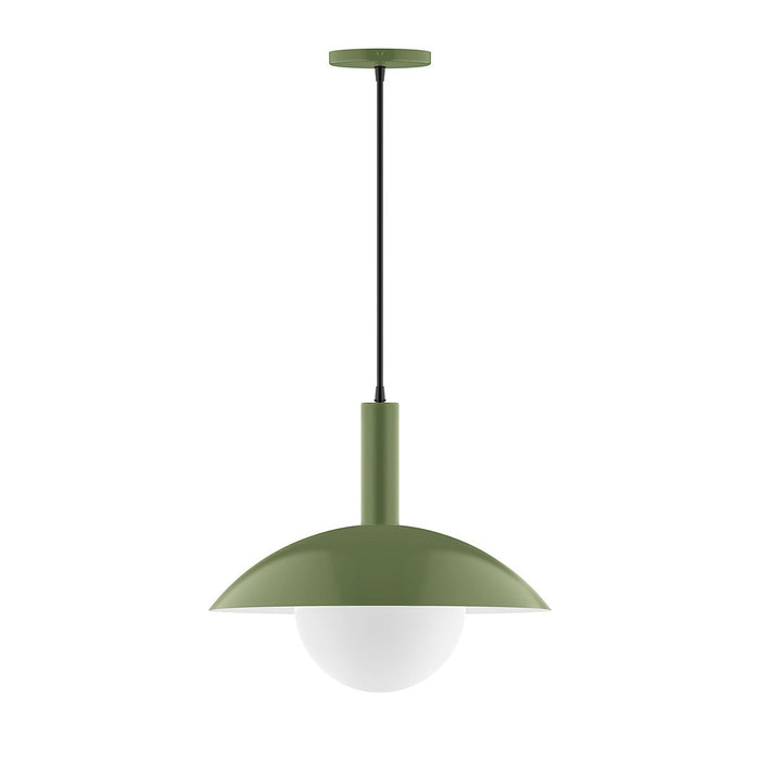 Glow 16" Pendant with Glass Globe in Fern Green