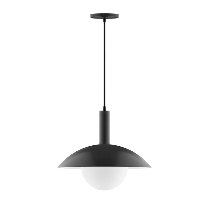 Glow 16" Pendant with Glass Globe in Black