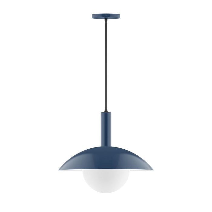 Glow 16" Pendant with Glass Globe in Navy