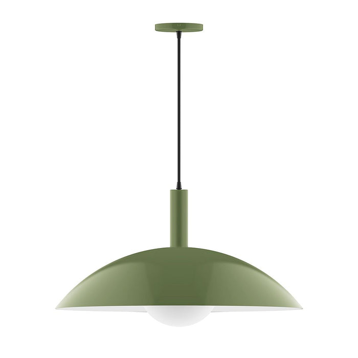 Glow 24" Pendant with Glass Globe in Fern Green