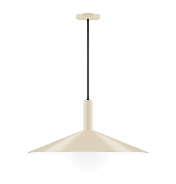 Zing 24" Pendant with Glass Globe in Cream