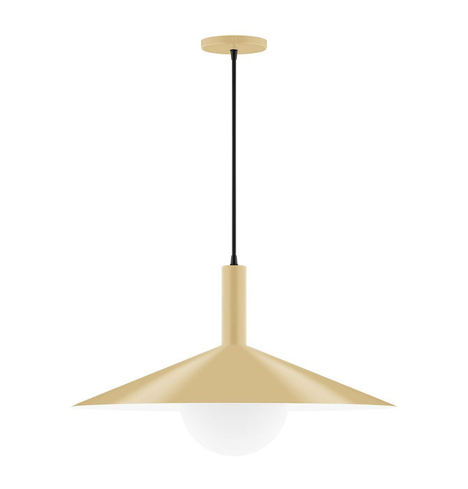 Zing 24" Pendant with Glass Globe in Ivory