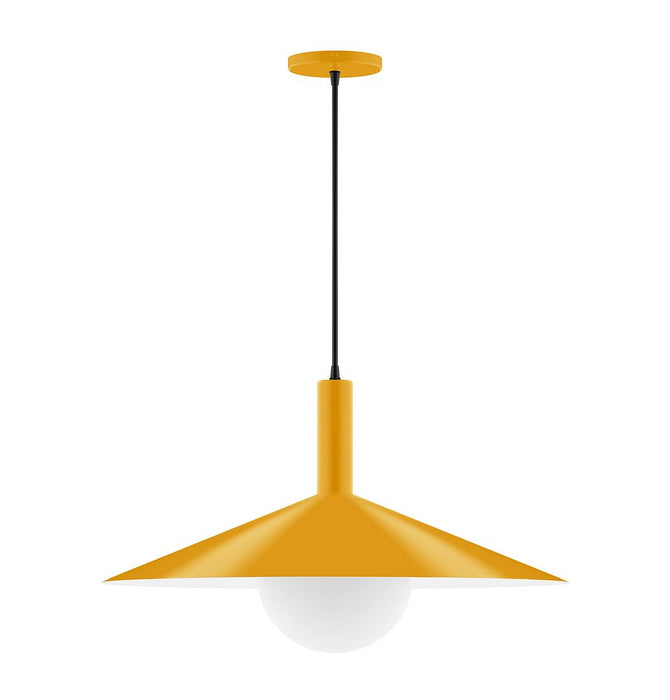Zing 24" Pendant with Glass Globe in Bright Yellow
