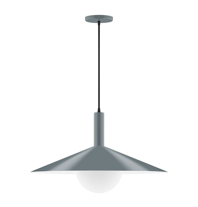 Zing 24" Pendant with Glass Globe in Slate Gray