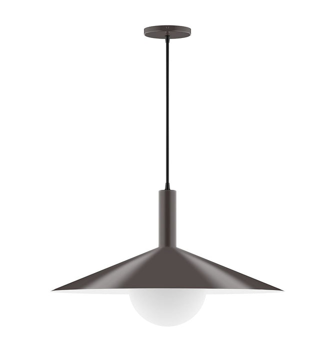 Zing 24" Pendant with Glass Globe in Architectural Bronze