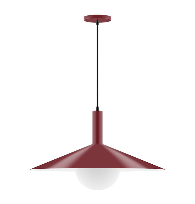 Zing 24" Pendant with Glass Globe in Barn Red