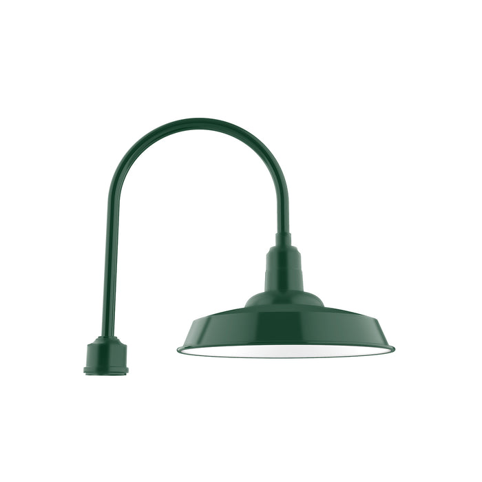 Warehouse 18" LED post top mount in Forest Green | Montclair Light Works