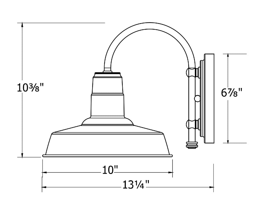 Warehouse 10" wall sconce in Barn Red | Montclair Light Works