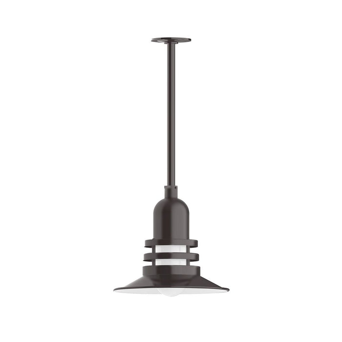 Atomic 12" pendant, stem mount in Architectural Bronze