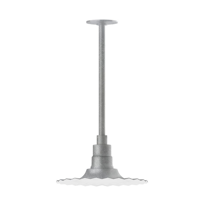 Radial 12" Stem Mount Pendant Light in Painted Galvanized