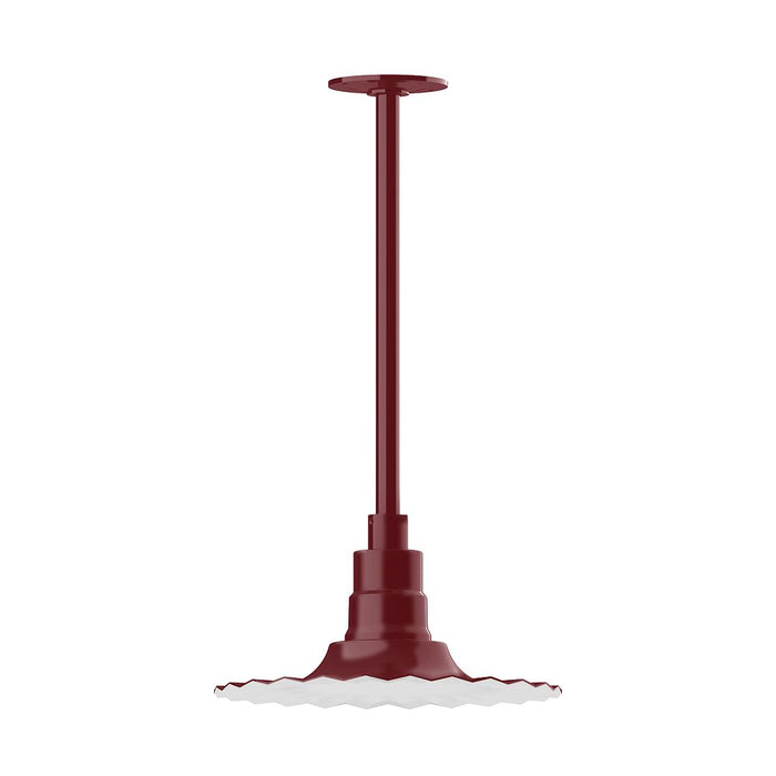 Radial 12" pendant, stem mount in Barn Red