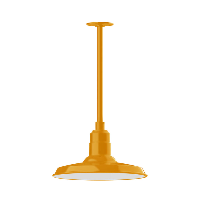 Warehouse 14" pendant, stem mount in Bright Yellow | Montclair Light Works