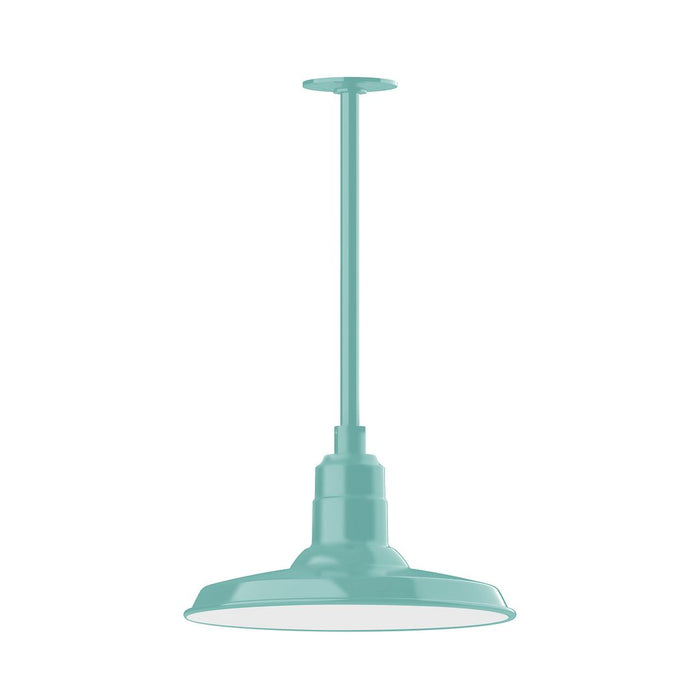 Warehouse 14" pendant, stem mount in Sea Green