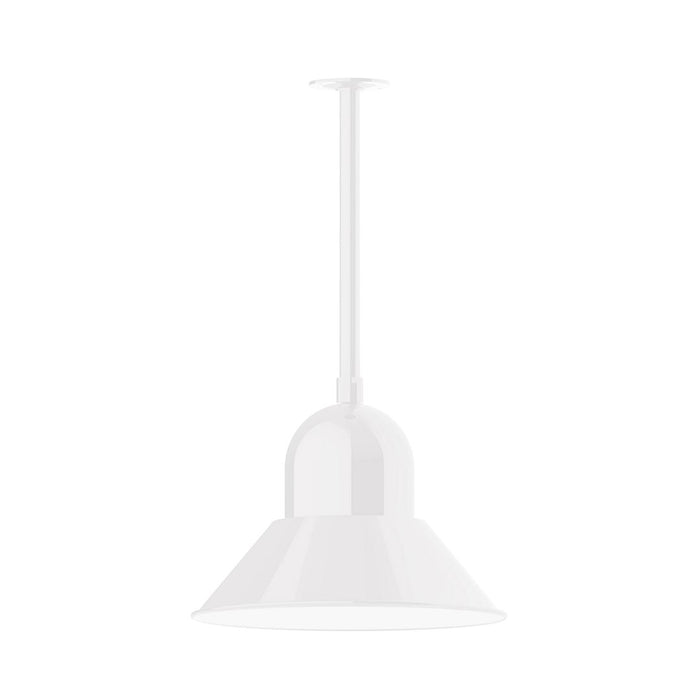Prima 16" pendant, stem mount in White
