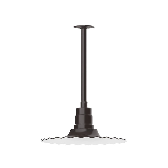 Radial 16" pendant, stem mount in Architectural Bronze