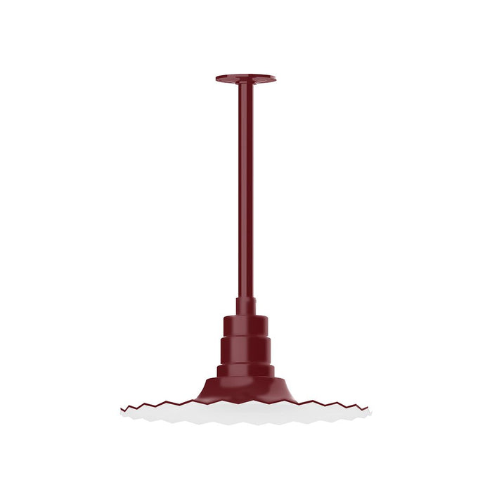 Radial 16" pendant, stem mount in Barn Red