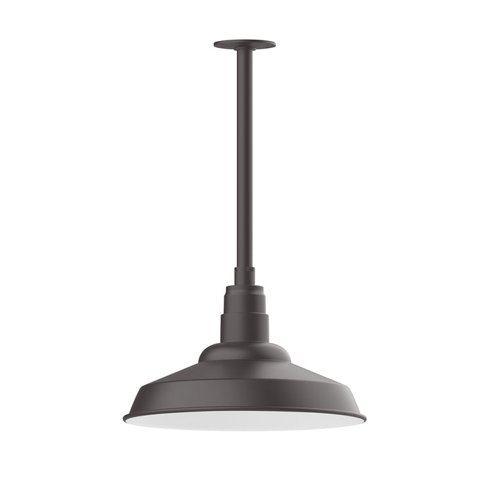 Warehouse 16" LED Pendant, stem mount in Bronze Matte | Montclair Light Works
