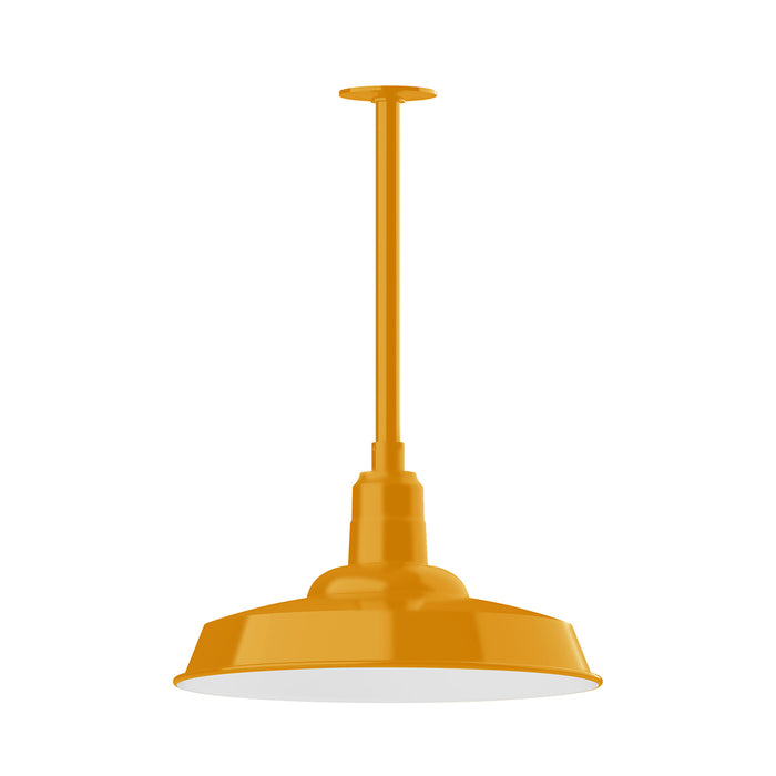 Warehouse 18" pendant, stem mount in Bright Yellow | Montclair Light Works