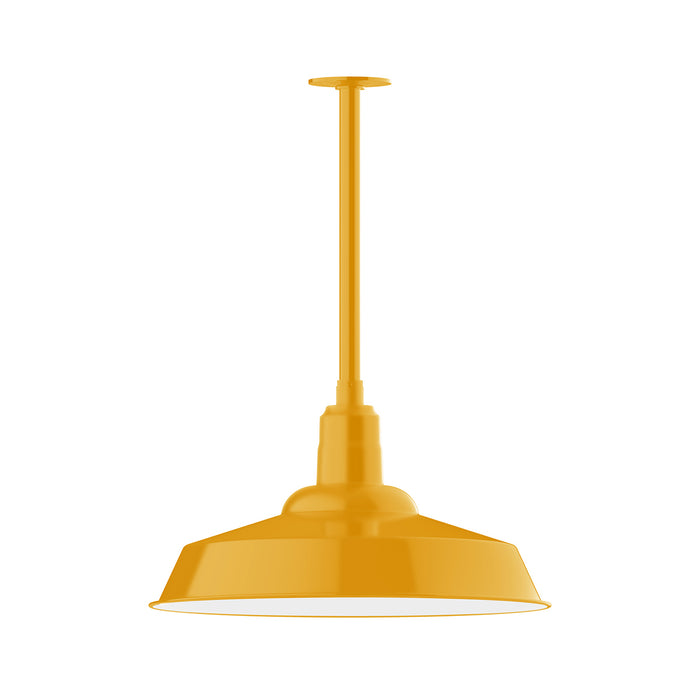 Warehouse 20" pendant, stem mount in Bright Yellow | Montclair Light Works