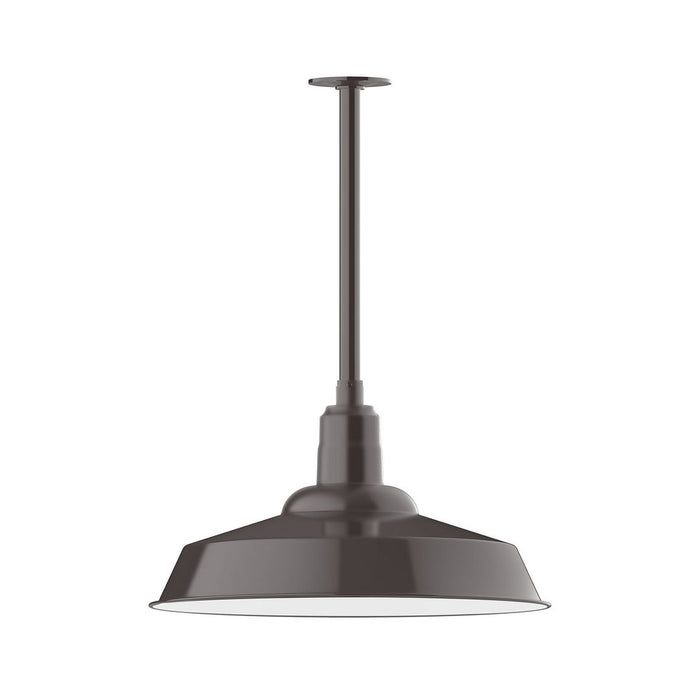 Warehouse 20" pendant, stem mount in Architectural Bronze