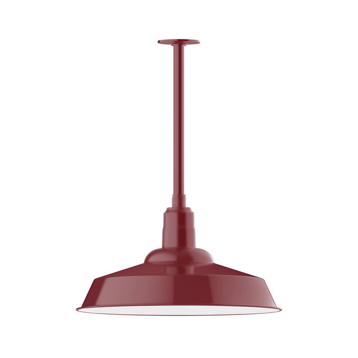 Warehouse 20" LED Pendant, stem mount in Barn Red